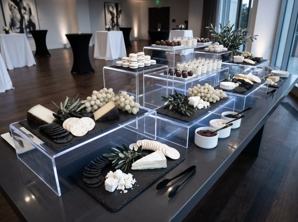 Modern Monochrome Luxe Inspiration Contemporary Minimalist grazing table display K
