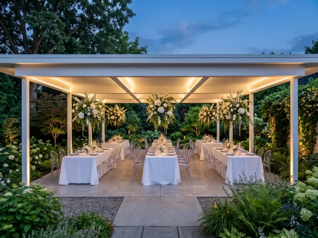 Modern White Pavilion Inspiration Clean contempo Modern white pavilion reception K