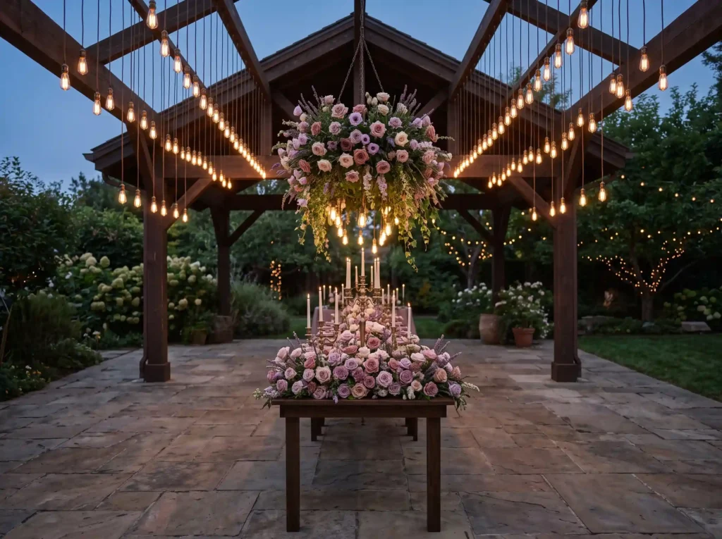 Romantic Lantern Courtyard Inspiration Inspired Romantic courtyard wedding pavilion K
