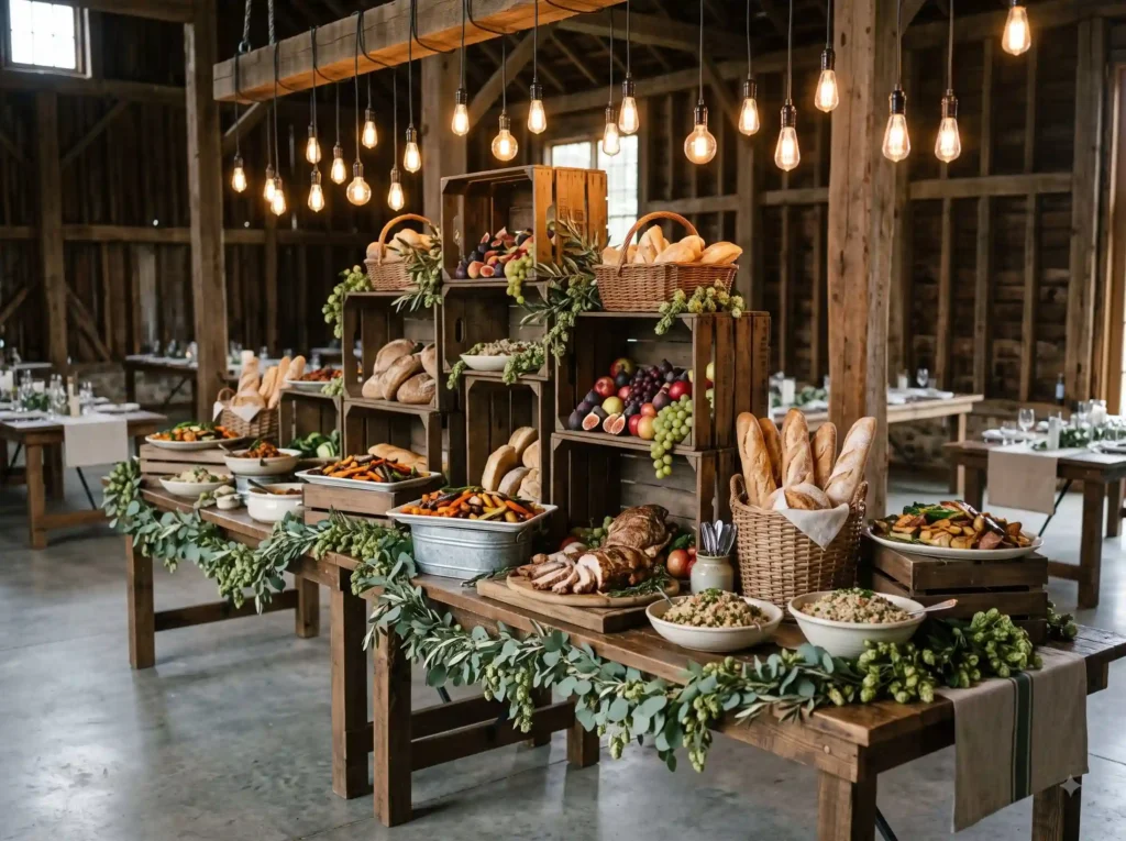 Rustic Farmhouse Feast Station Inspiration A ref Rustic farmhouse feast station d…