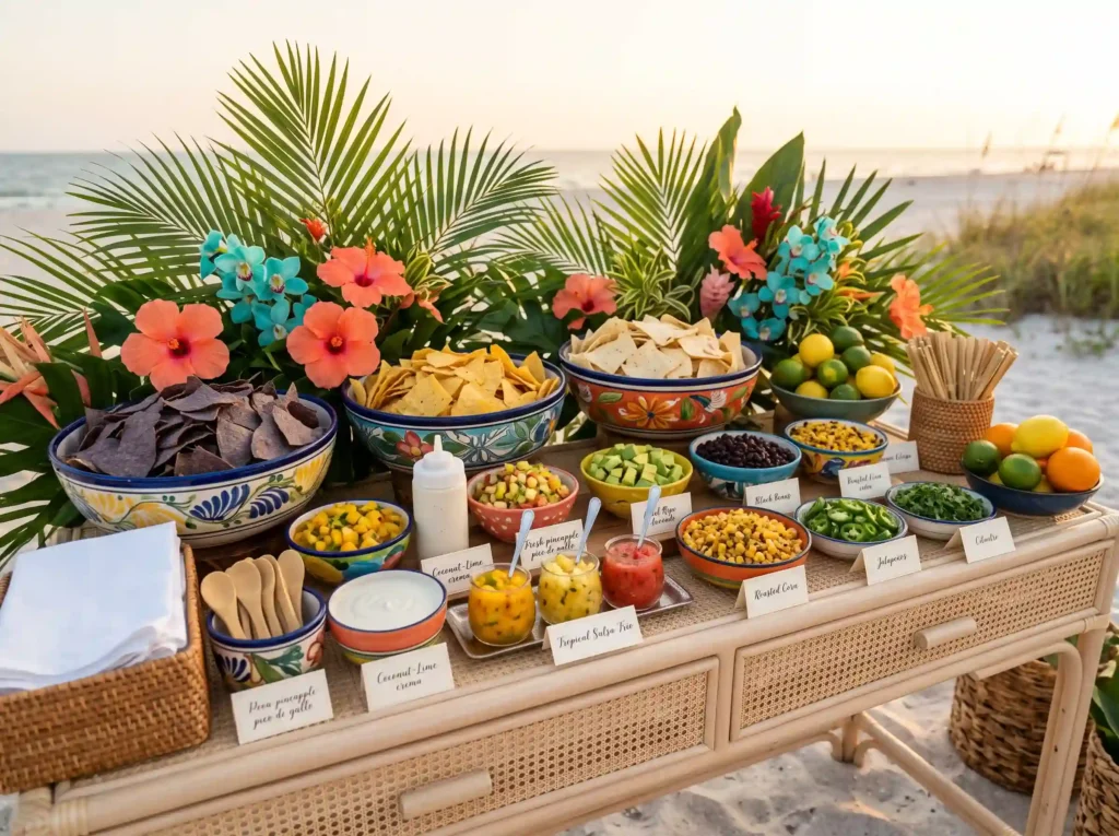 Tropical Mango Nacho Bar Inspiration Bright trop Tropical mango nacho bar K
