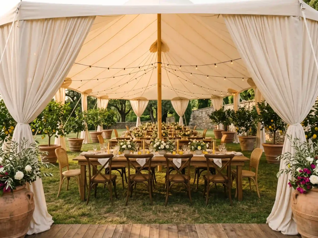 Tuscan Citrus Dinner Tent Inspiration Inspired b Tuscan citrus dinner tent concept