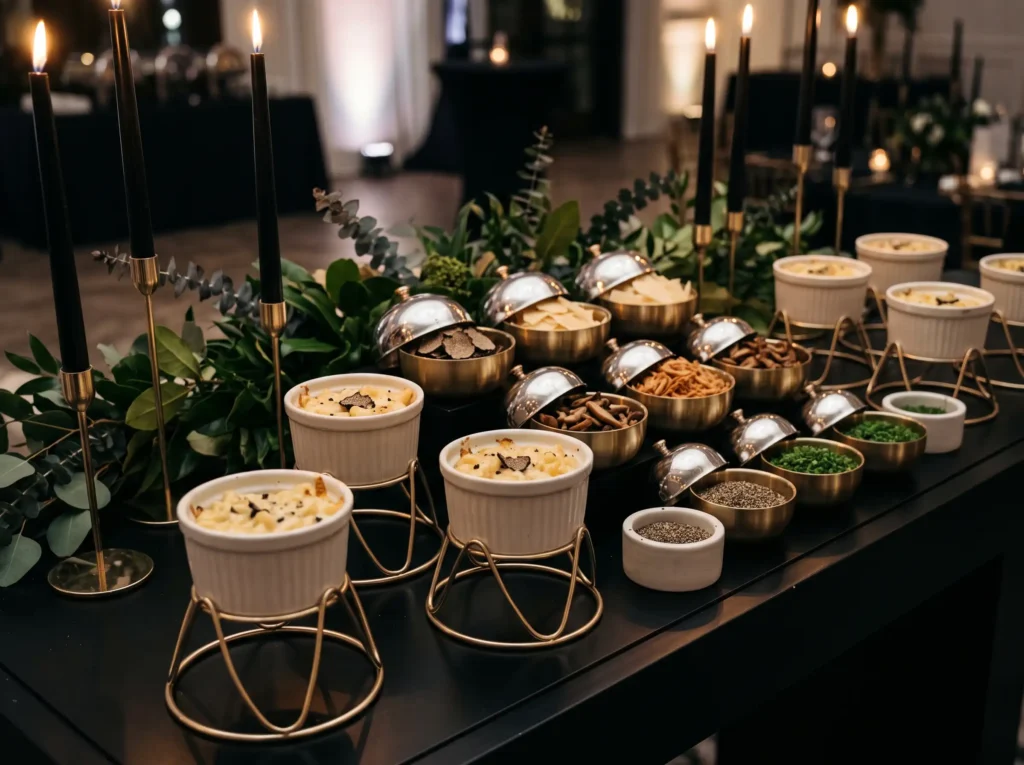 Black Tie Truffle Mac Bar Inspiration This drama Luxurious truffle mac and cheese