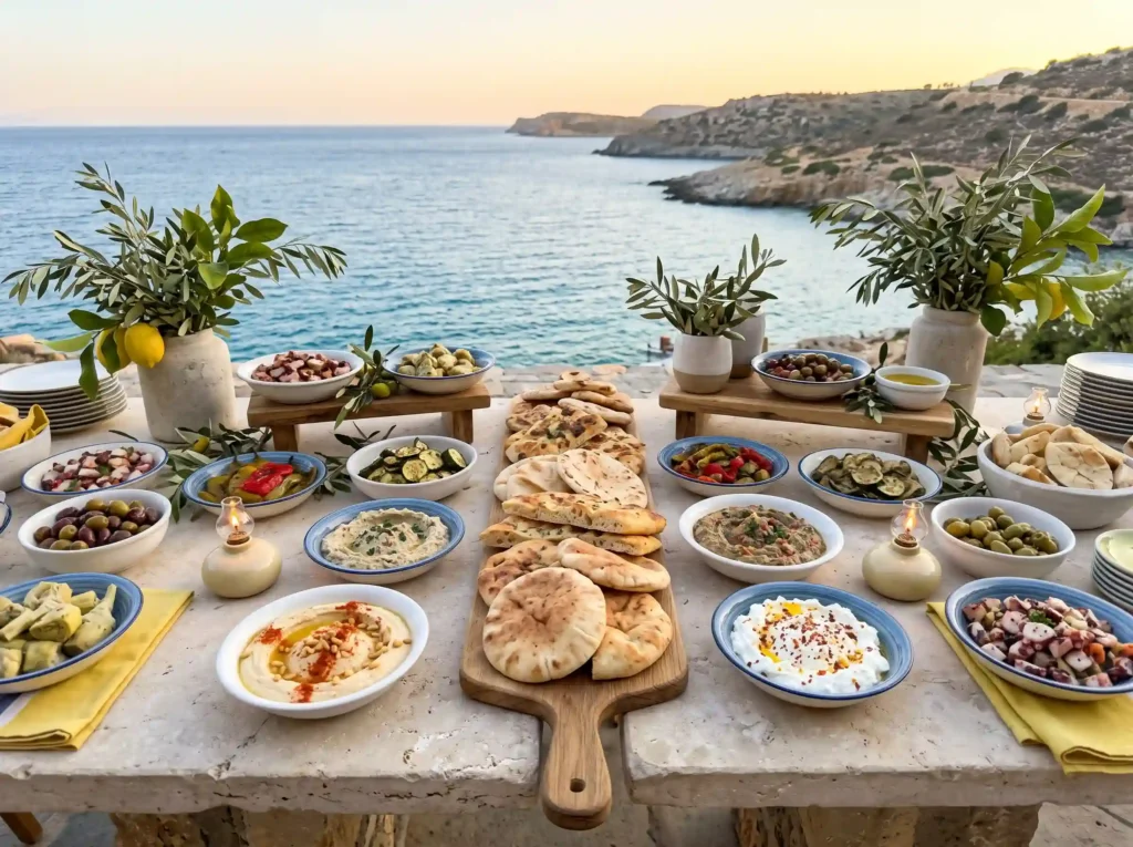Mediterranean Mezze Terrace Inspiration Inspired Mediterranean mezze station display K