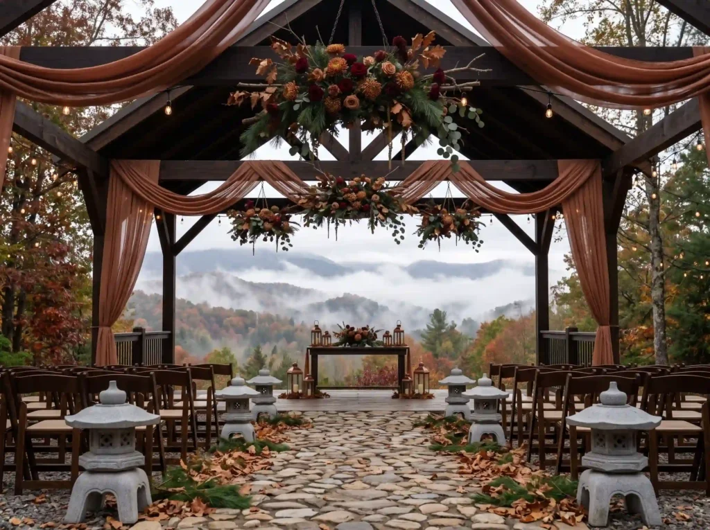 Mountain Mist Pavilion Inspiration Inspired by m Mountain wedding pavilion ceremo… K