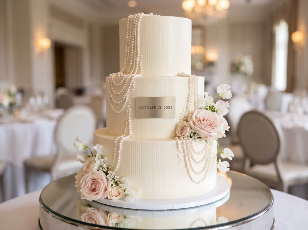 Pearl Drip Gallery Cake Inspiration Inspired by Ivory wedding cake with pearls