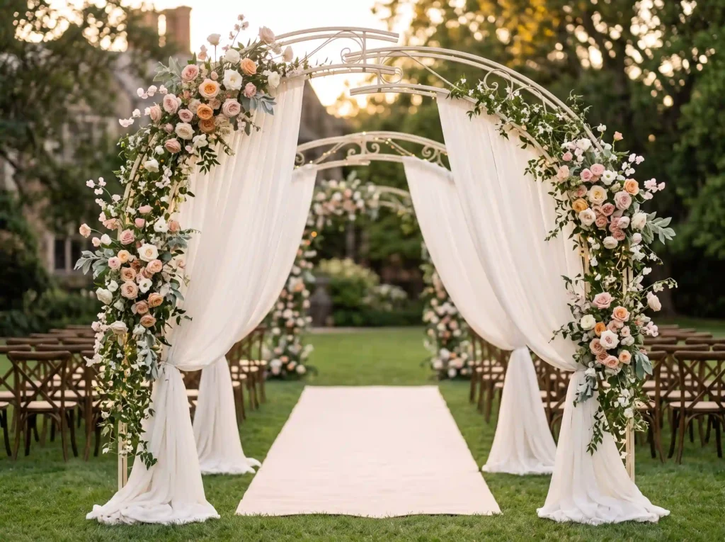 Romantic Rose Curtain Gateway Inspiration This d Floral wedding gateway design K