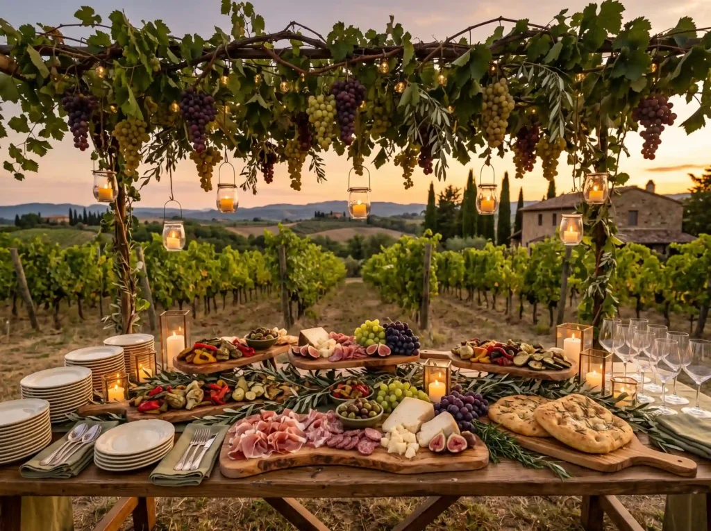 Tuscan Vineyard Abundance Inspiration Italian vi Tuscan vineyard grazing table di…