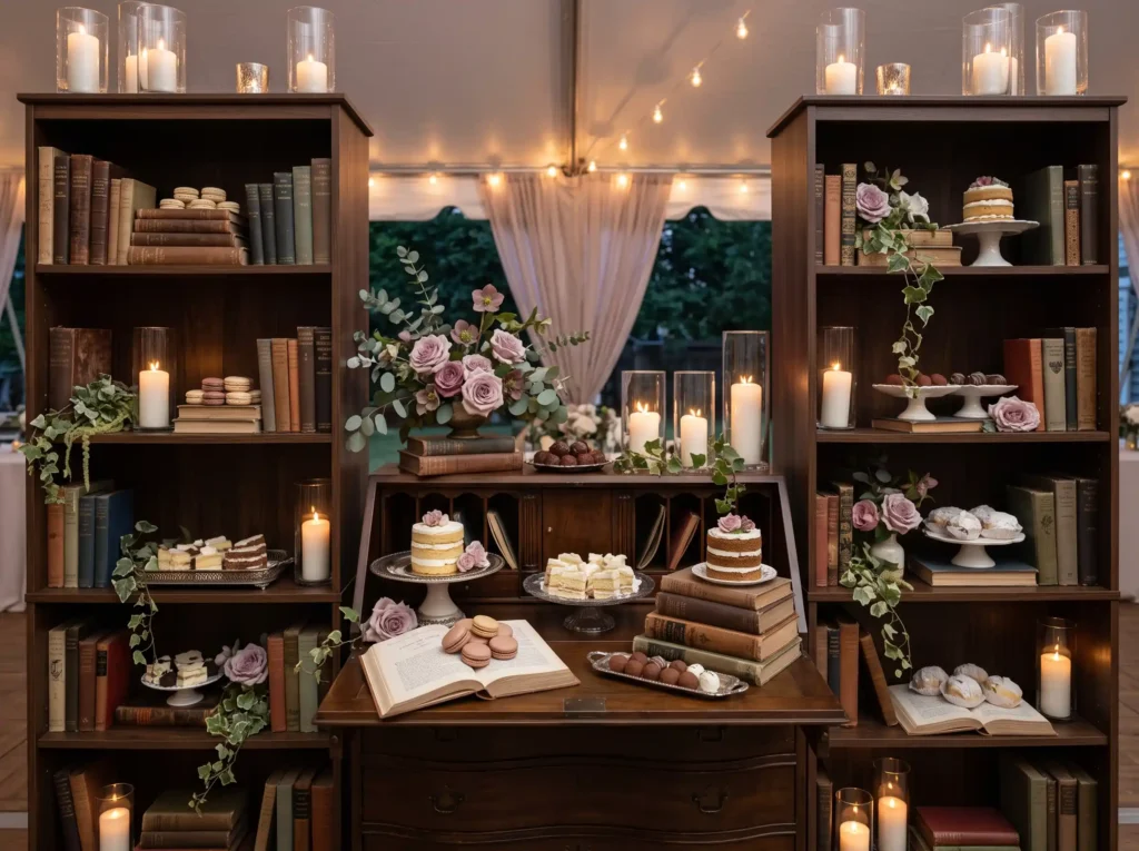 Vintage Cake Library Inspiration This design tre Vintage wedding dessert station …