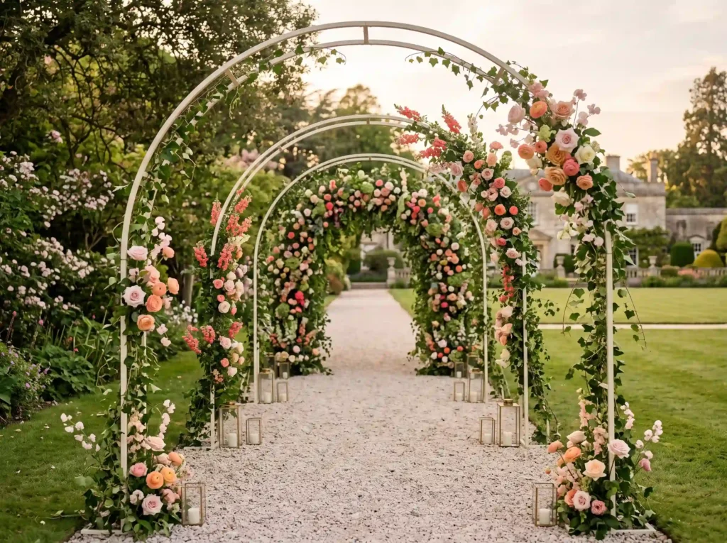 Blush Garden Tunnel Arch Inspiration A floral pa Floral garden arch tunnel entrance