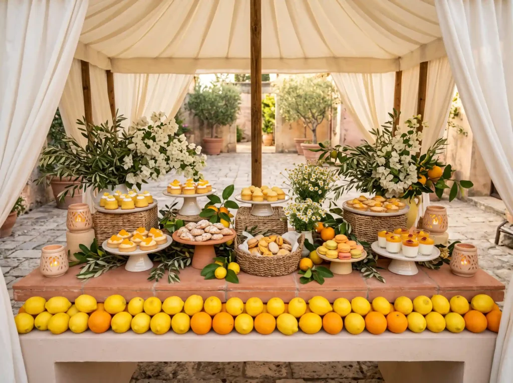 Citrus Grove Dessert Bar Inspiration Inspired by Mediterranean dessert bar display K