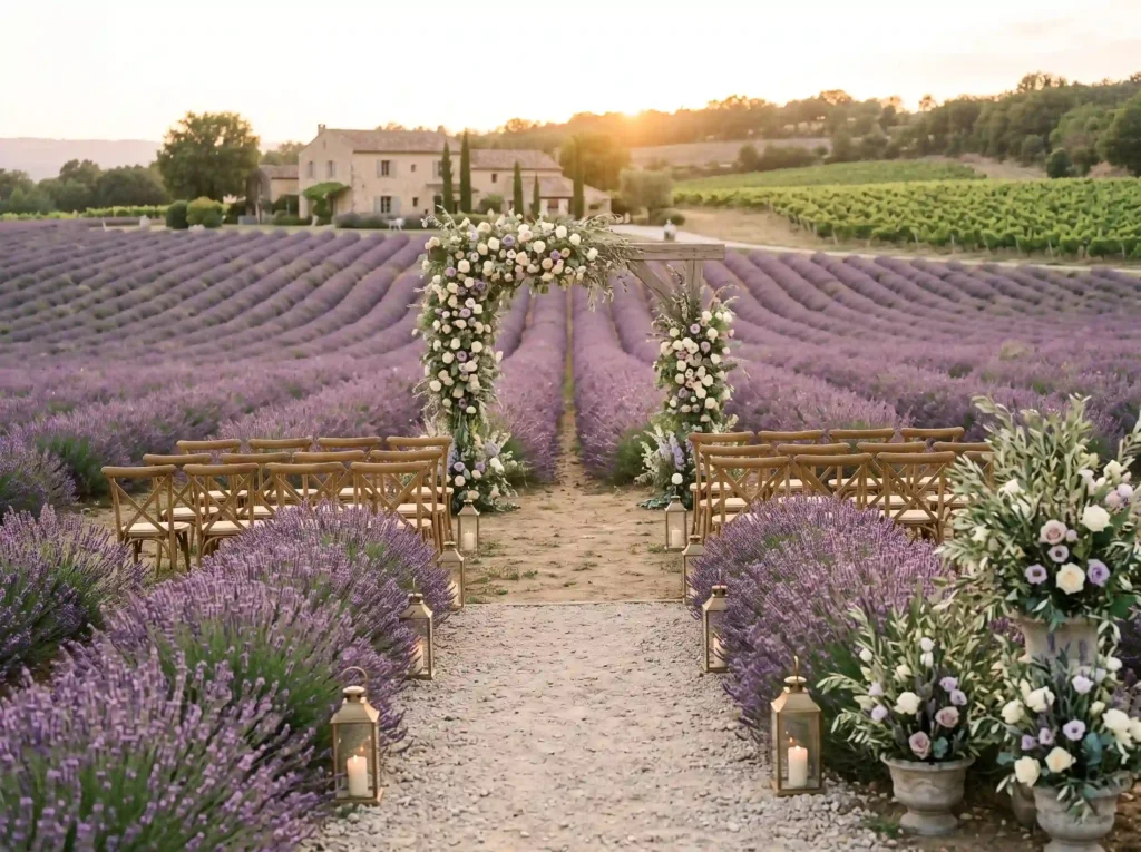 Lavender Estate Romance Inspiration Endless lave Lavender estate wedding ceremony K