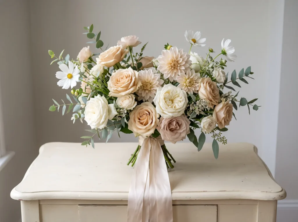 Champagne English Garden Inspiration This bouque English garden bridal bouquet K