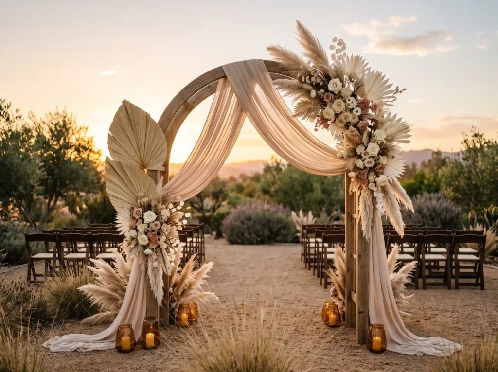 Champagne Pampas Garden Arch Inspiration A moder Champagne pampas garden arch K