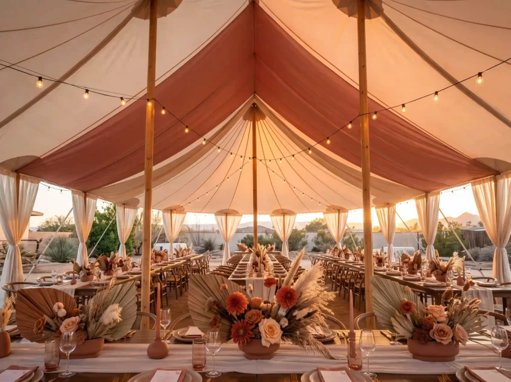 Desert Sunset Canvas Tent Inspiration Inspired b Desert sunset wedding reception …
