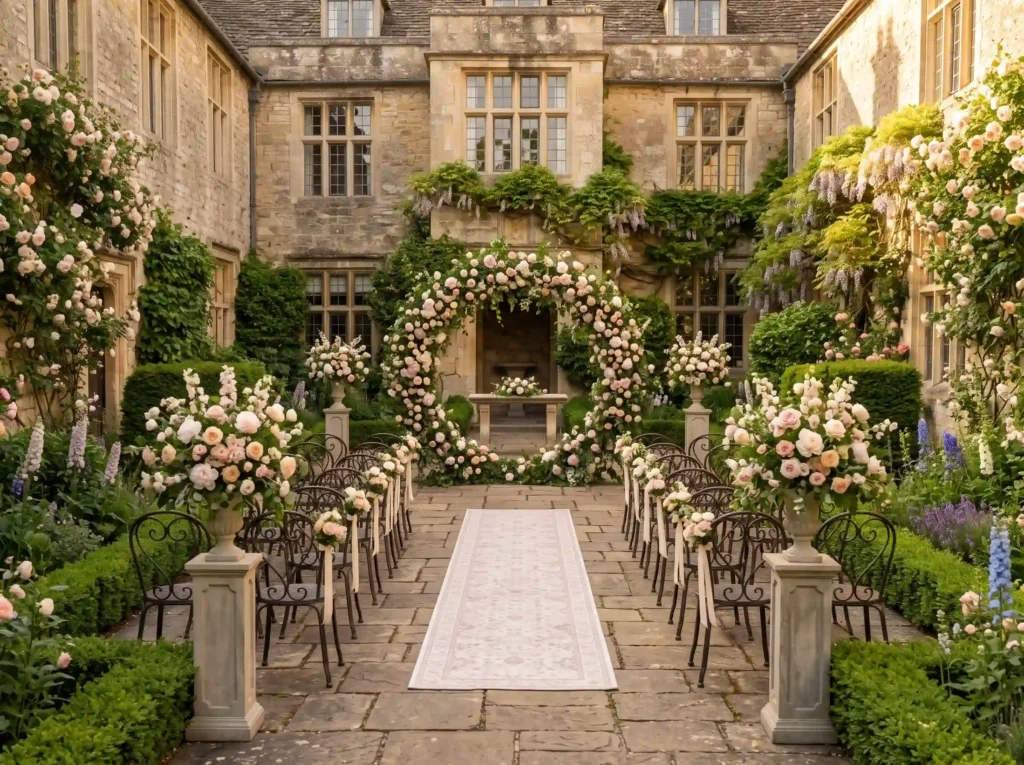 English Rose Courtyard Inspiration Classic Engli English Rose Courtyard ceremony …