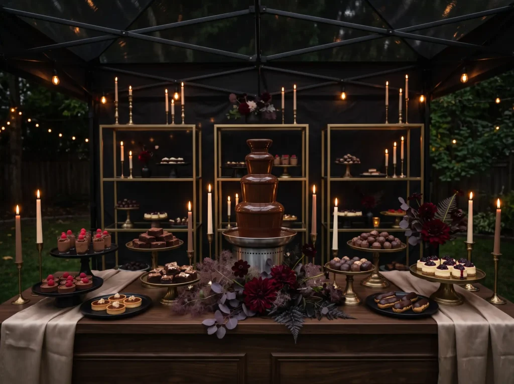 Midnight Chocolate Dessert Lounge Inspiration De Chocolate dessert lounge setup K