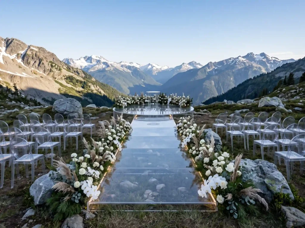 Mountain Vista Vows Inspiration Dramatic alpine Mountain wedding ceremony with a…