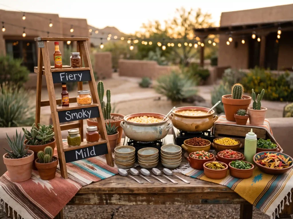 Tex Mex Mac Cheese Fiesta Bar Inspiration A live Tex Mex mac and cheese bar
