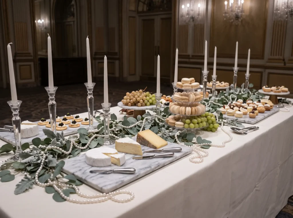 Champagne Pearls Display Inspiration Inspired by Champagne and pearls display setup