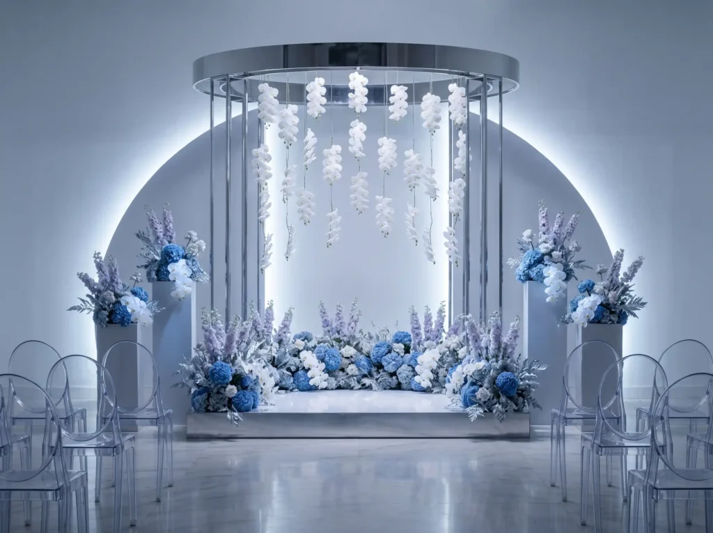 Frozen Orchid Atelier Inspiration This fashion f Frozen orchid wedding ceremony d…