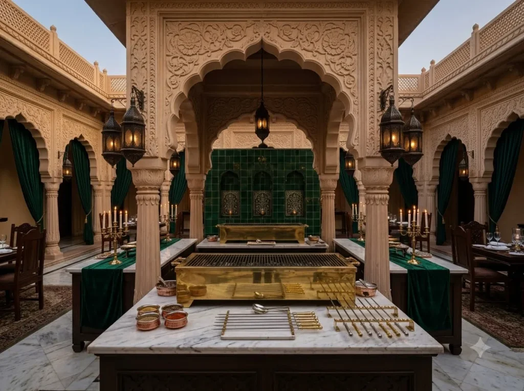 Kebab station Mughal inspired ar…