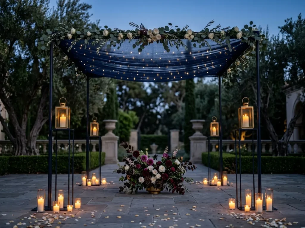 Midnight Blue Candle Canopy Inspiration The luxu Midnight blue candle canopy cere…