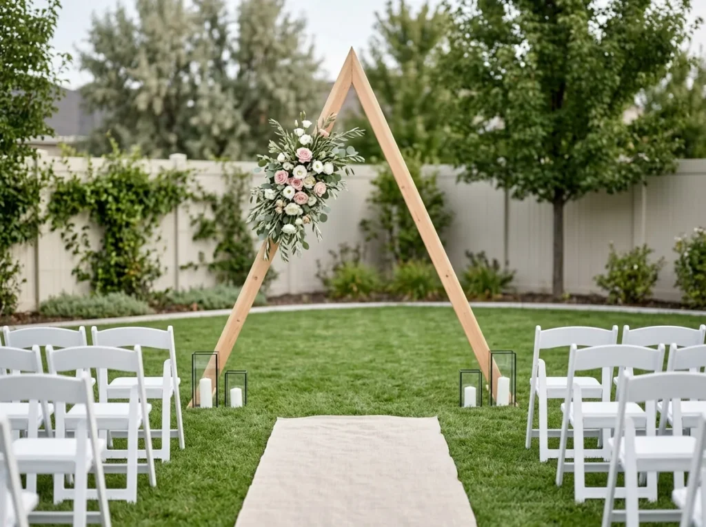 Minimalist Triangle Arbor Inspiration A geometri Minimalist triangle arbor weddin…
