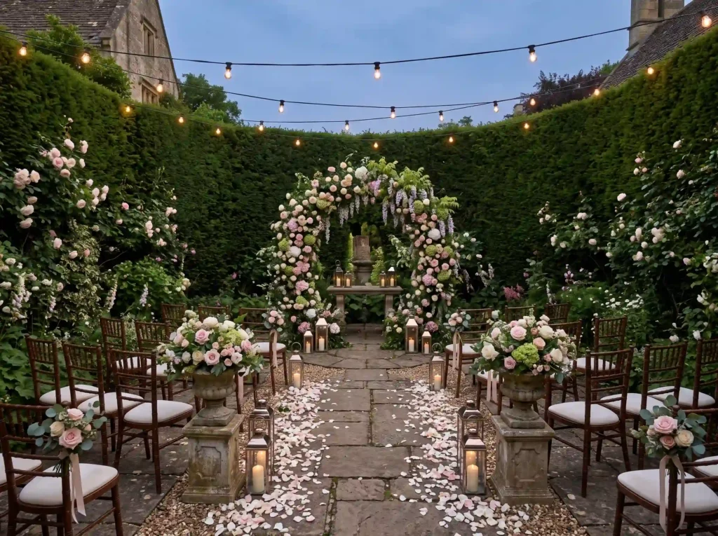 Secret Garden Courtyard Inspiration Romantic Eur Secret garden wedding ceremony s…