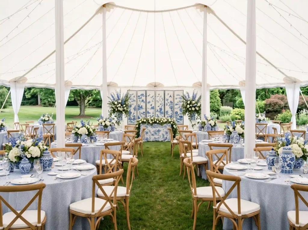 Blue and White Chinoiserie Tent Inspiration A p Blue and white chinoiserie tent … K