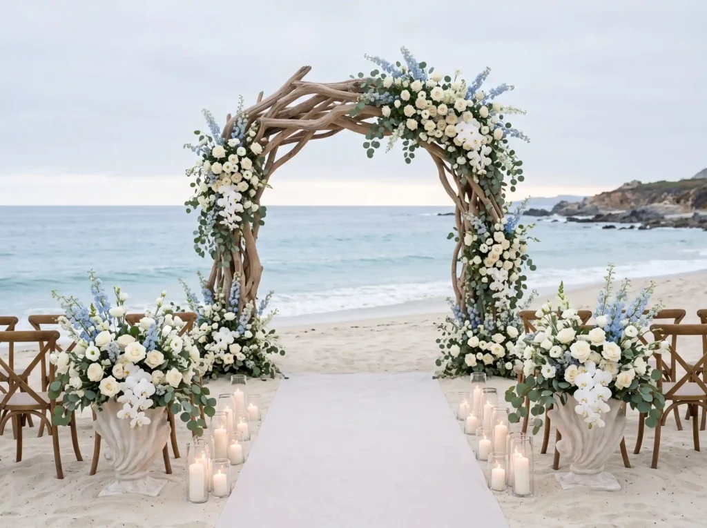 Coastal Drift Ceremony Inspiration Inspired by Coastal wedding ceremony floral …