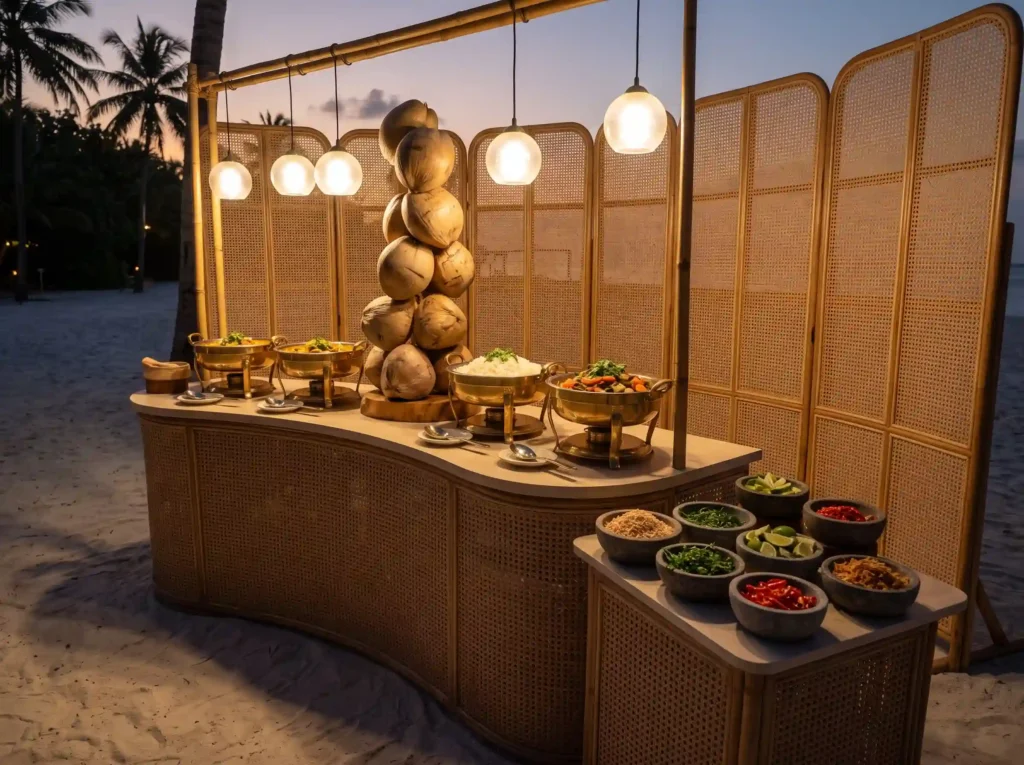 Coconut Curry Island Kitchen Inspiration Inspir Coconut curry station at beach