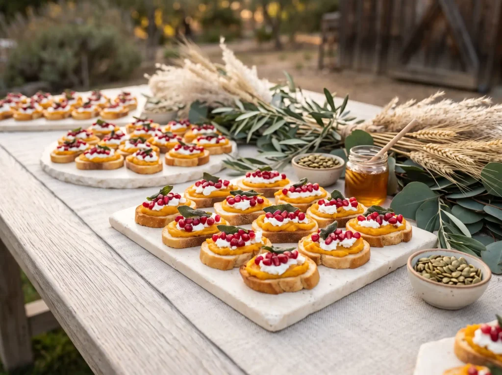 Mini Butternut Squash Crostini Inspiration A re Squash crostini appetizer display K
