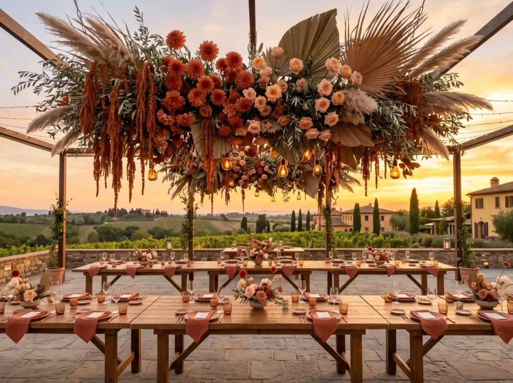 Terracotta Sunset Canopy Inspiration This insta Terracotta sunset floral canopy …
