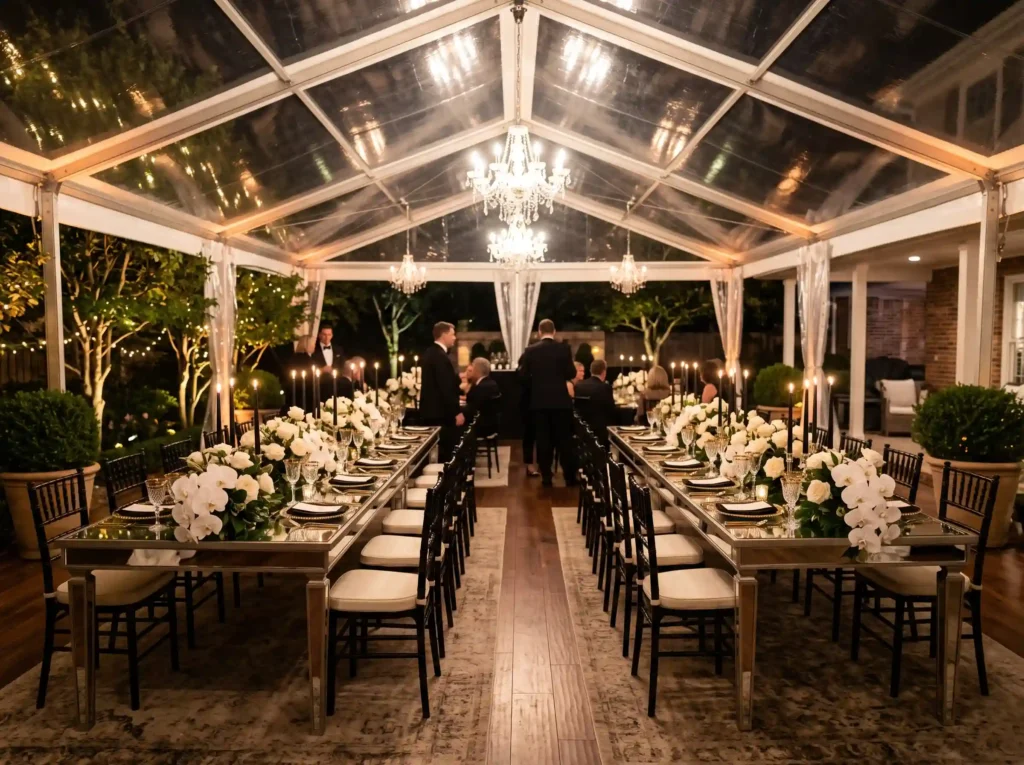 Black Tie Backyard Inspiration Formal elegance Formal backyard evening receptio… K