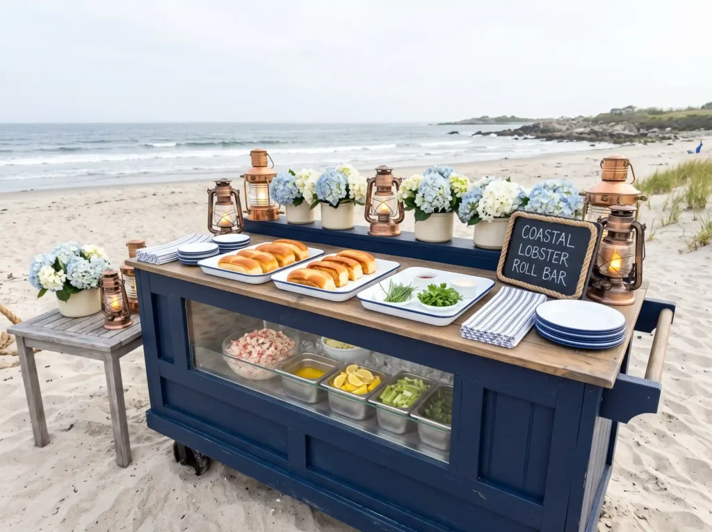 Coastal Lobster Roll Bar Inspiration A sophisti Coastal lobster roll bar station