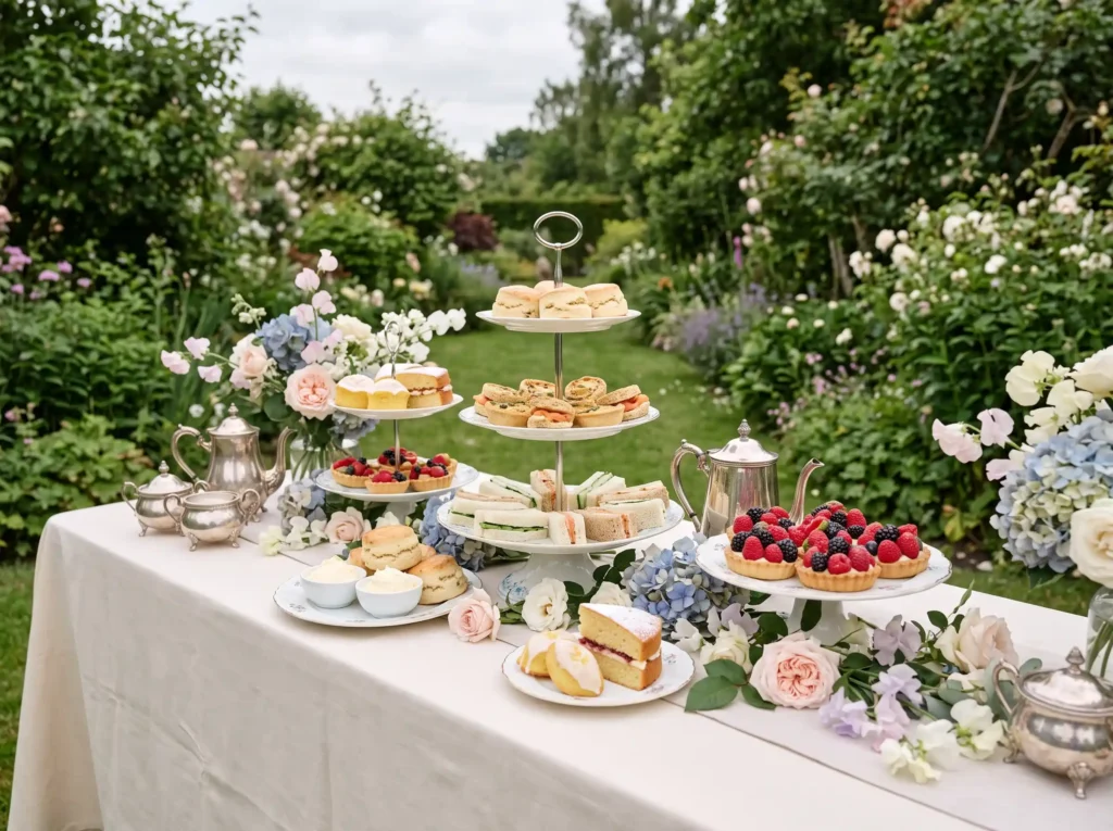 English Garden Tea Reception Inspiration The re English garden tea reception table