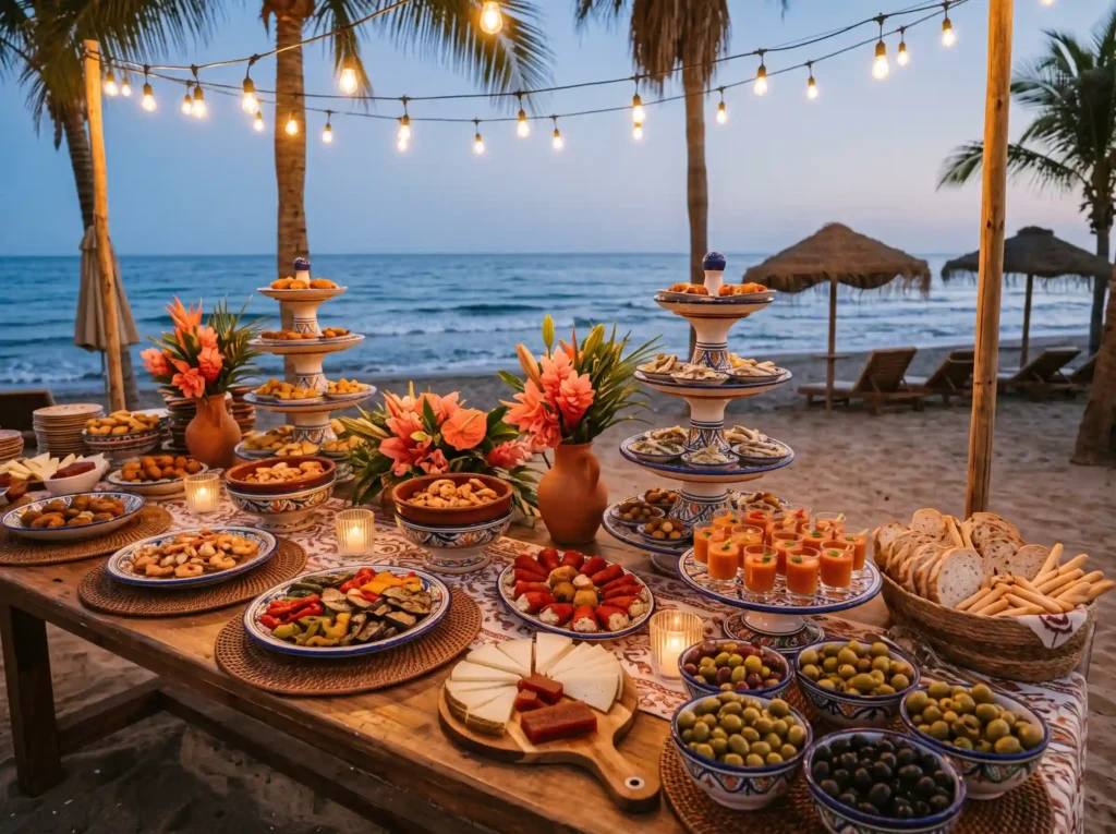 Island Tapas Celebration Inspiration Spanish co Tapas buffet island beach celebr…