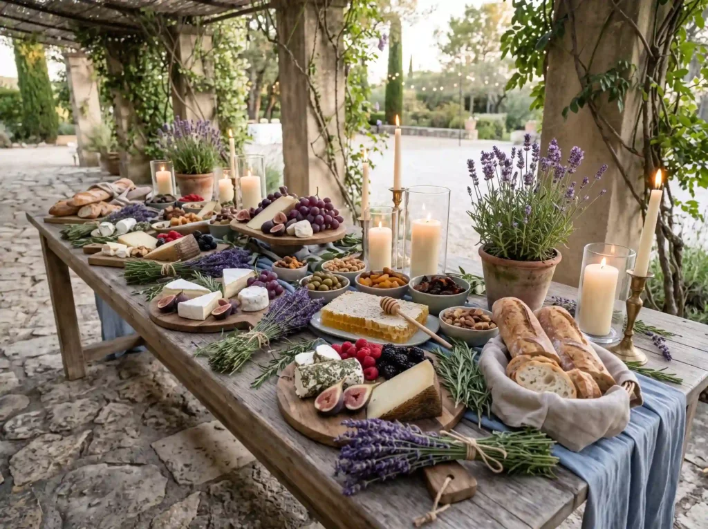 Lavender Provence Table Inspiration The fragran Lavender wedding grazing table K