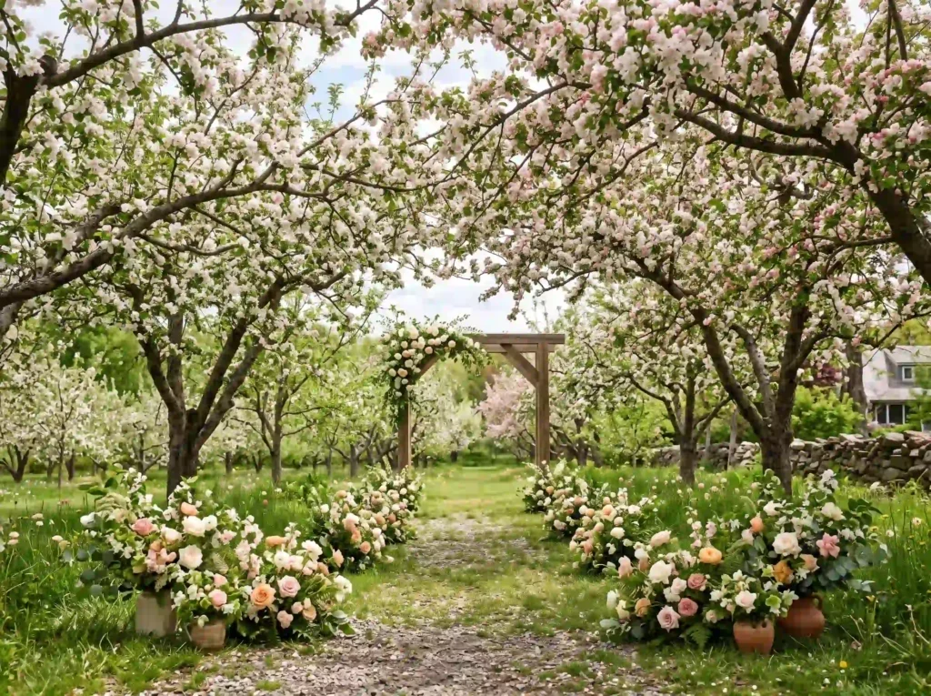 Orchard Blossom Lane Inspiration Blooming orcha Orchard wedding ceremony under t…