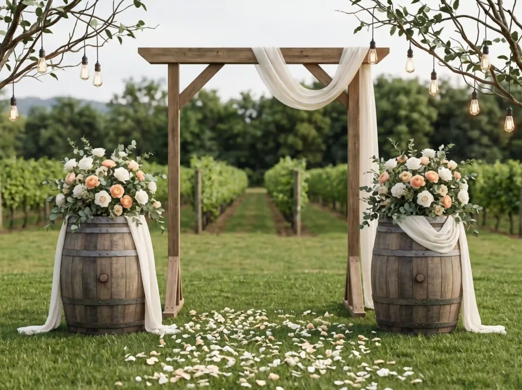 Rustic Barrel Floral Anchors Inspiration Repurp Rustic barrel floral altar K