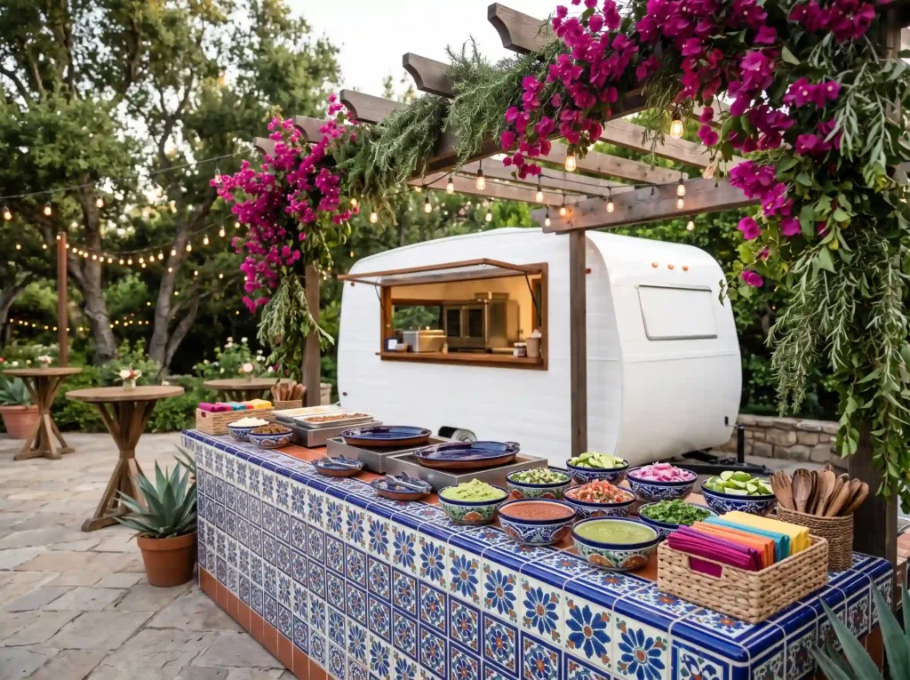 Talavera Garden Taco Bar Inspiration This polis Talavera tile taco bar setup