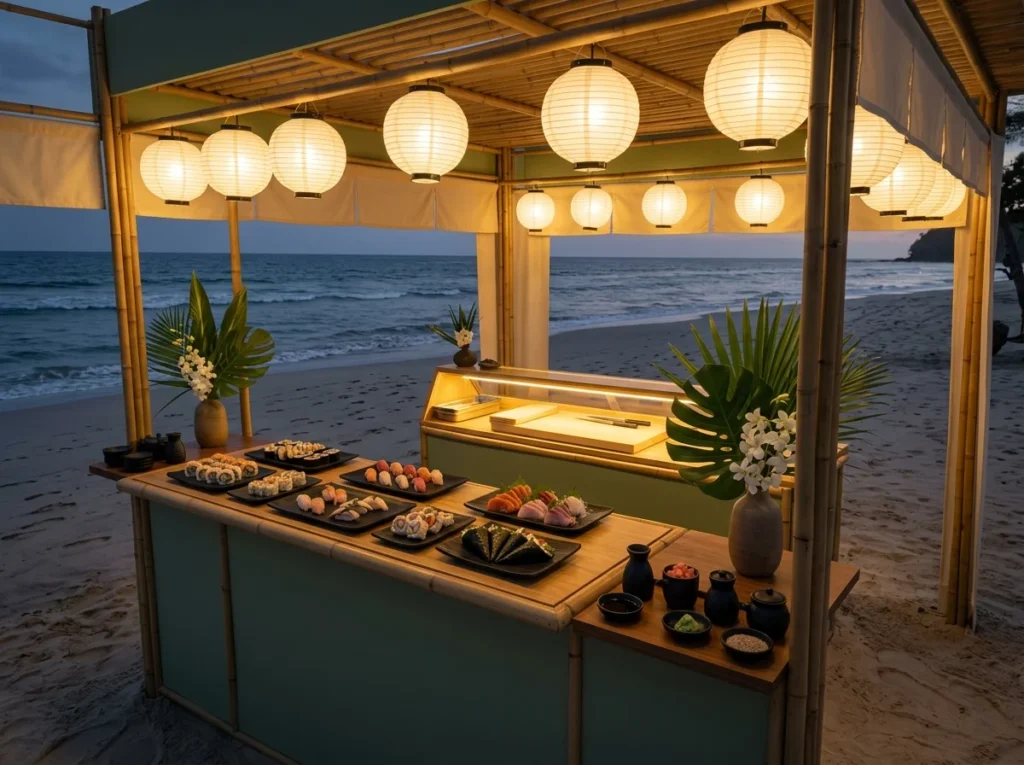 Sushi station on beach