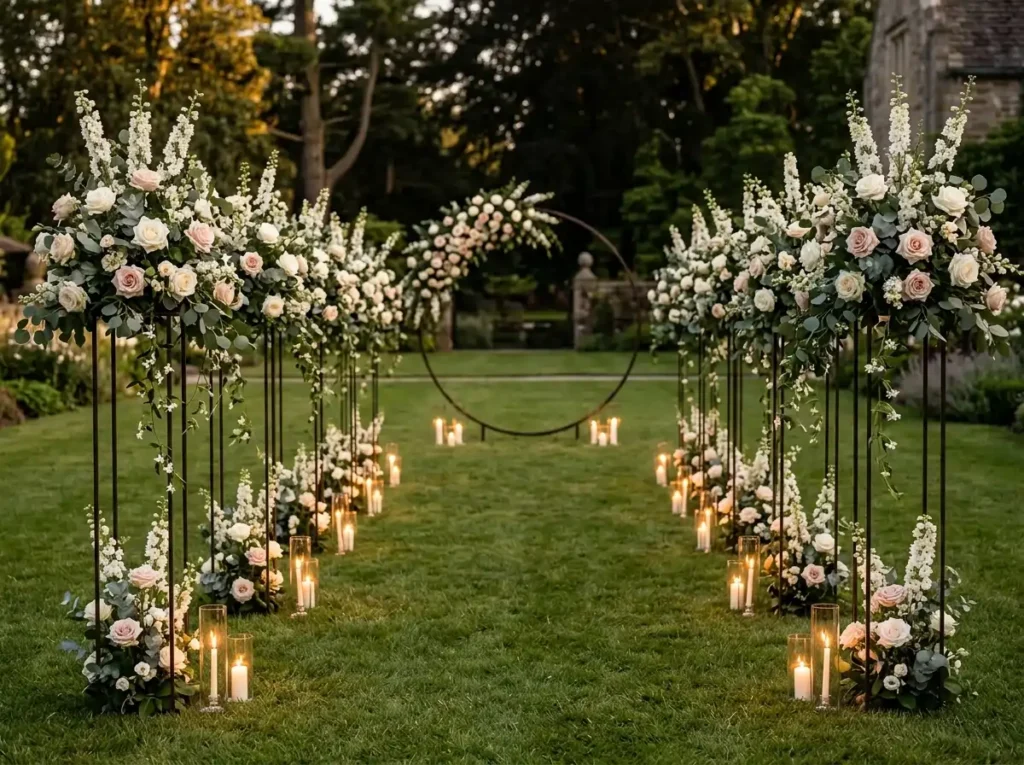 Candlelit Floral Tunnel Inspiration The heavily Candlelit floral tunnel ceremony…