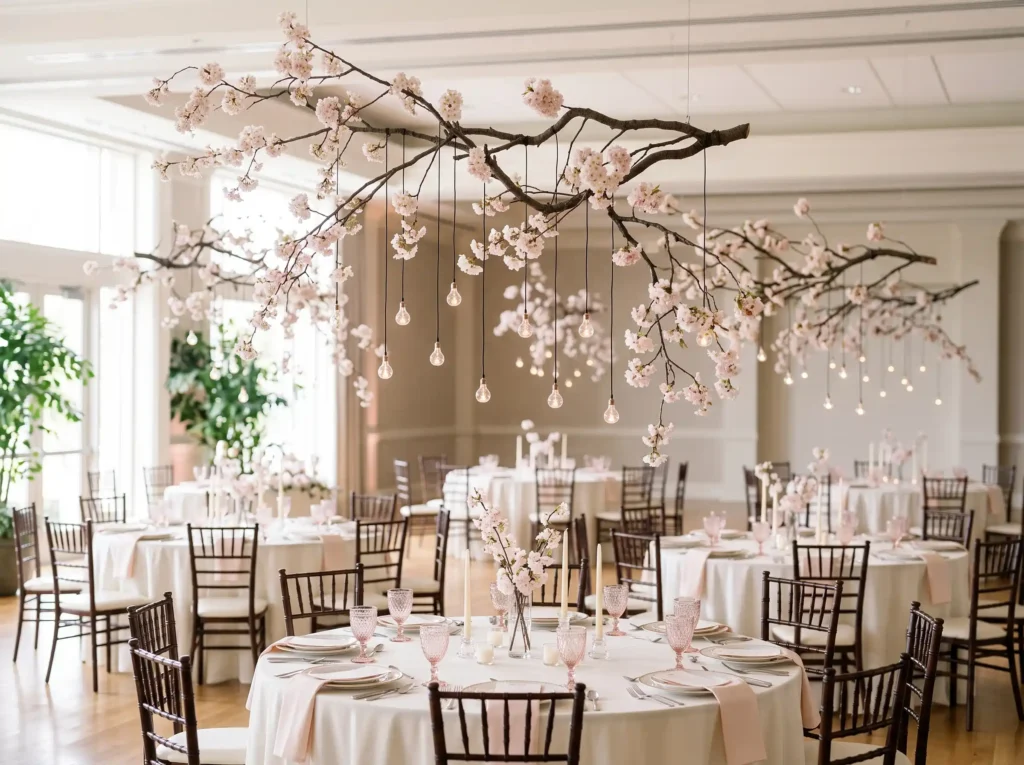 Cherry Blossom Drift Inspiration A lighter inte Cherry blossom wedding reception… K