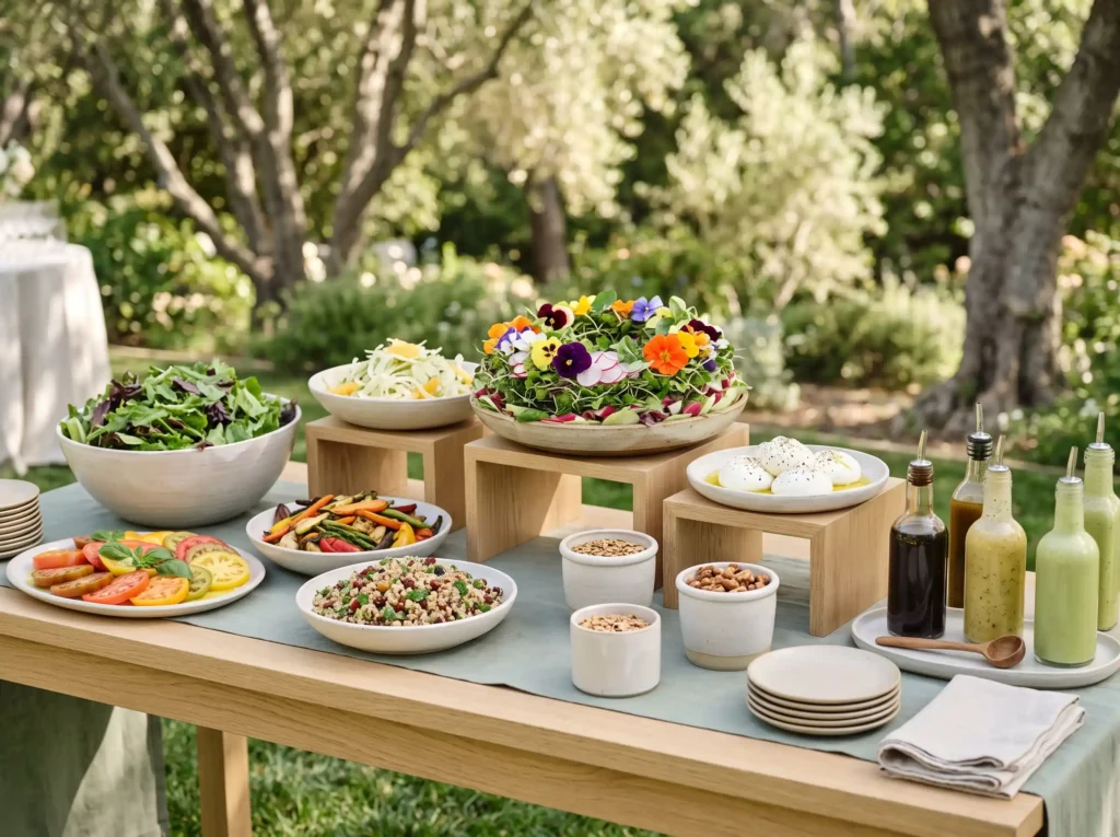 Farm to Table Salad Bar Inspiration The fresh f Farm to table wedding salad station K