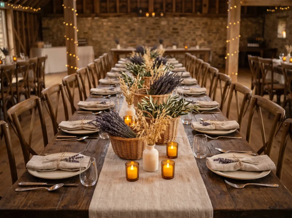 Lavender Basket Farmhouse Decor Inspiration Wov Lavender farmhouse wedding table… K