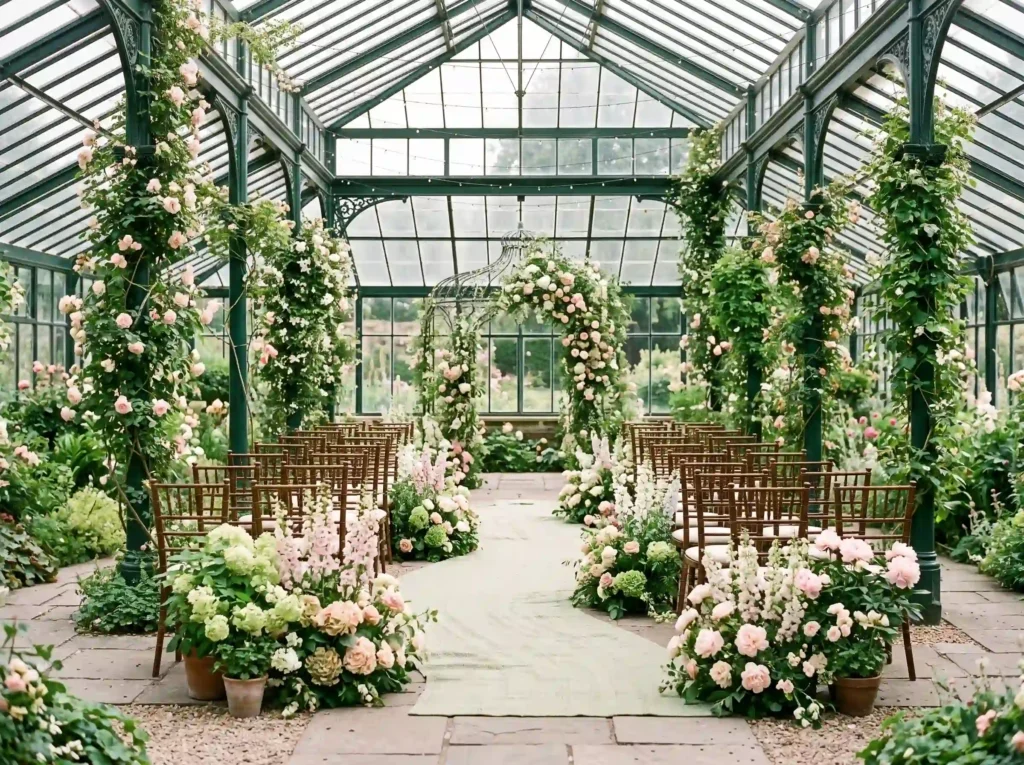 Secret Garden Greenhouse Inspiration Inspired b Greenhouse wedding ceremony with… K