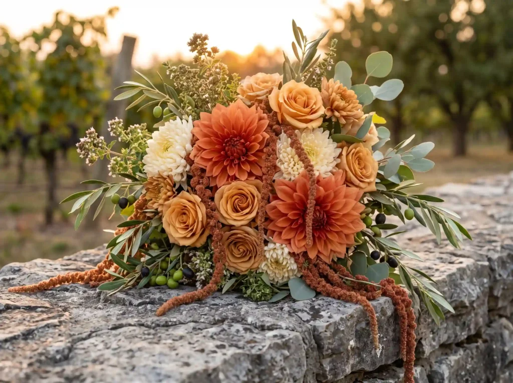 Sunset Orchard Harvest Inspiration Inspired by Orchard harvest floral bouquet K