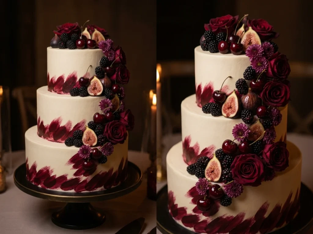Berry noir wedding cake
